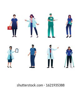Flat Medical Character Shape Collection