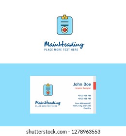 Flat Medical clipboard  Logo and Visiting Card Template. Busienss Concept Logo Design