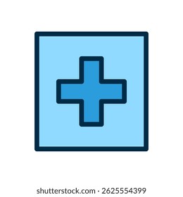 Flat Medical Cross Icon – Healthcare Plus Symbol