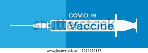 Flat medical disposable syringe with\
needle. Applicable for vaccine injection, vaccination illustration.\
Plastic syringe with needle. Vector\
illustration