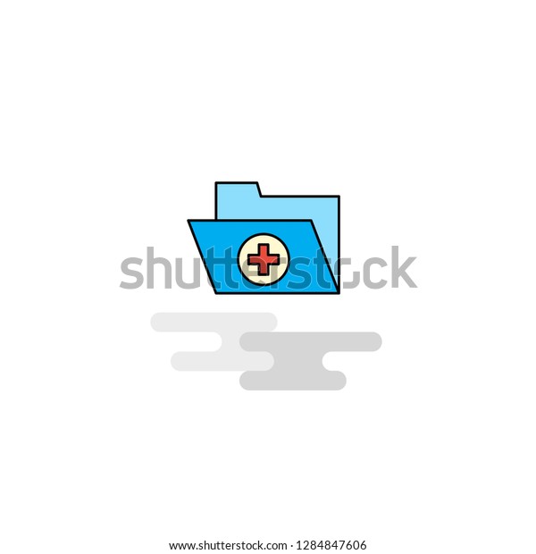 Flat Medical folder Icon.\
Vector