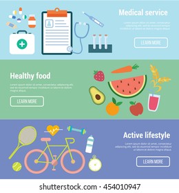 Flat Medical & Healthcare Banners vector