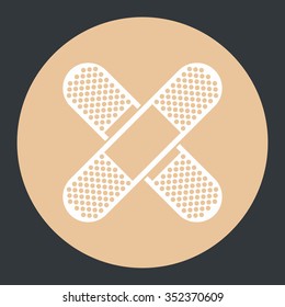 Flat medical icon patch on a color background for you web and mobile design