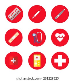 Flat medical icons