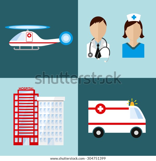 Flat\
medical icons. Vector and illustration\
design.