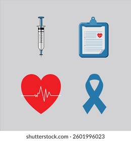 Flat medical icons vector set for web design