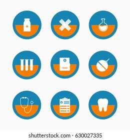Flat Medical Icons for Web and Mobile Apps