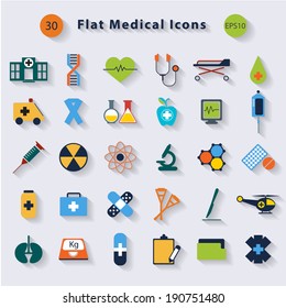 Flat Medical Icons.Vector Design