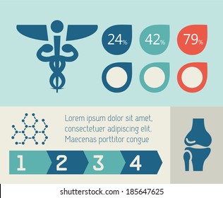 Flat Medical Infographics Elements. Vector.