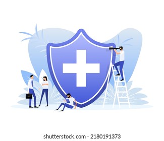Flat medical insurance people for concept design. Health insurance concept