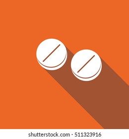 Icono de píldoras médicas planas. Símbolo de los comprimidos. Atención de salud.