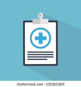 Flat medical report. Vector illustration.