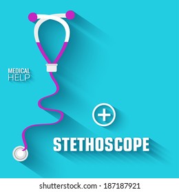 flat medical stethoscope background. vector illustration concept