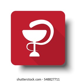 Flat Medical  web icon on red button with drop shadow