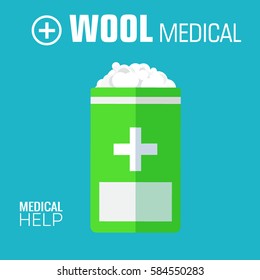 flat medical wool background. vector illustration concept