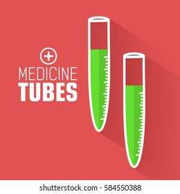 flat medicine ampoules background. vector illustration concept
