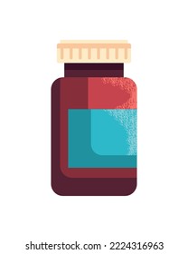 flat medicine bottle design over white