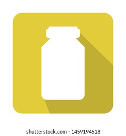 Flat medicine bottle icon vector illustration with color background 