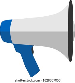 flat megaphone or bullhorn loudspeaker isolated on white vector illustration