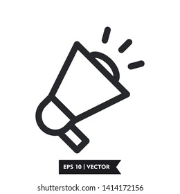 flat megaphone illustration icon vector symbol, eps 10