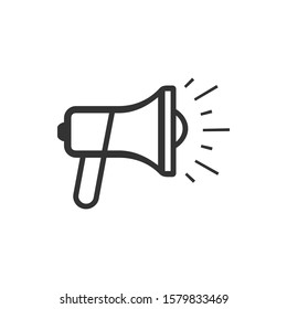flat megaphone illustration icon vector symbol, eps 10. Alert icon, announcement icon. Horn icon.