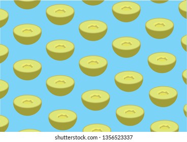 Flat melon isometric pattern - Vector
