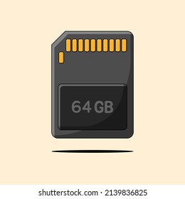Flat Memory Card Concept Illustration