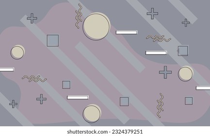 Flat memphis background. Abstract shape background. Vector illustration.