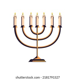 flat menorah design over white