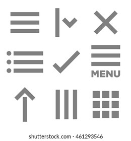 Flat Menu Icon Illustration for Website Navigation