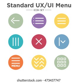 Flat Menu Icon Illustration for Website Navigation