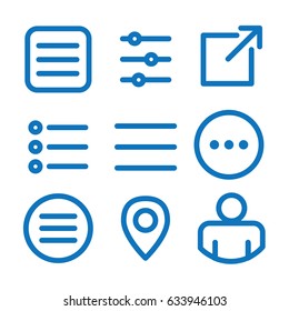 Flat Menu Icon Illustration for Website Navigation
