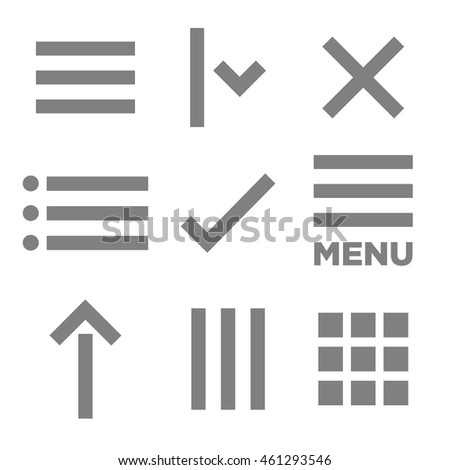 Flat Menu Icon Illustration for Website Navigation