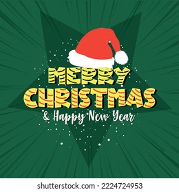 Flat merry Christmas greeting cards