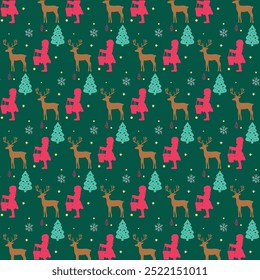 Diseño de patrón de Navidades felices planas