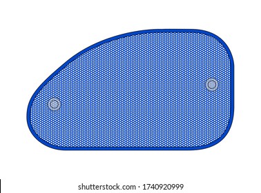 Flat Mesh Blue Car Sun Shade For Side Windows Vector
