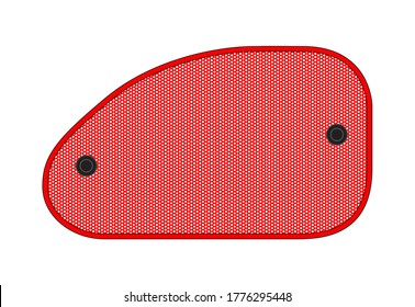 Flat Mesh Red Car Sun Shade For Side Windows Vector