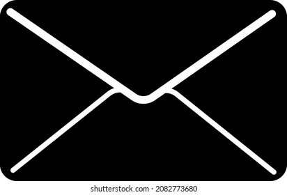 Flat message icon, letter, black silhouette. Highlighted on a white background. Vector illustration. A series of business icons.