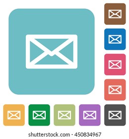 Flat message icons on rounded square color backgrounds.