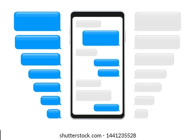 Flat Messages Bubbles. Chat interface. Message bubbles