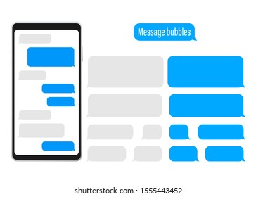 Flat Messages Bubbles. Chat interface. Message bubbles