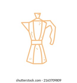 flat metal coffee pot over white