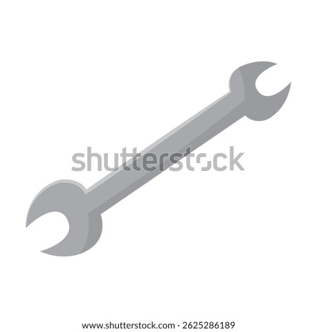 Flat metal wrench icon. Vector illustration