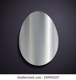 Flat metallic logo egg. Vector image.