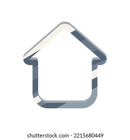 flat metallic smart house icon over white