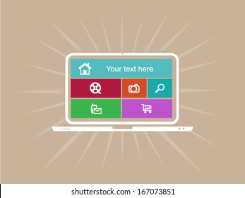 Flat metro pc background - vector