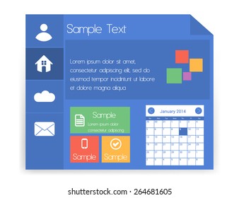 Flat Metro UI Isolated on White