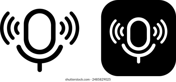 Icono de micrófono plano, símbolo de equipo de audio Ilustración vectorial