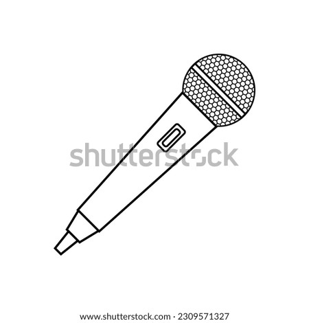 Flat microphone icon on white background, editable vector illustration EPS 10.