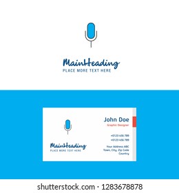 Flat Microphone  Logo and Visiting Card Template. Busienss Concept Logo Design